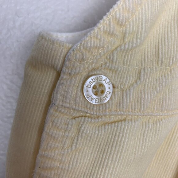 Baby Gap Corduroy Overalls Yellow Snap Leg Boys Girls Newborn NB - Picture 4 of 14